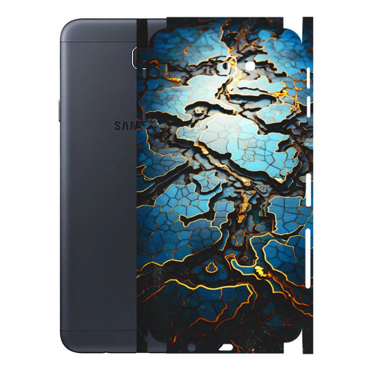 Samsung M/F/Note/Flip and C Phone Skins (All Models) - Blue Gold Abstract - 3D Embossed Finish (L-11) Samsung Galaxy J7 Prime