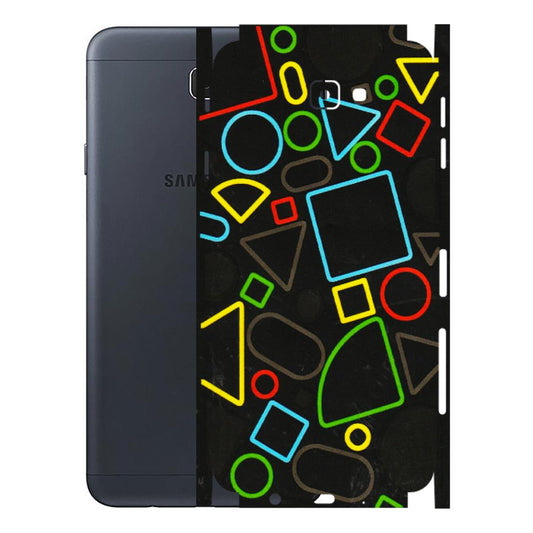 Samsung M/F/Note/Flip and C Phone Skins (All Models) - Black Shapes - 3D Embossed Finish (L-131) Samsung Galaxy J7 Prime