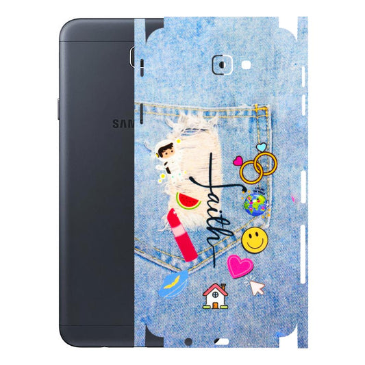 Samsung M/F/Note/Flip and C Phone Skins (All Models) - Denim Jeans Pocket - 3D Embossed Finish (L-134) Samsung Galaxy J7 Prime