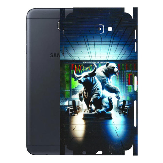 Samsung M/F/Note/Flip and C Phone Skins (All Models) - Stock Market Sensex Bear vs Bulls - 3D Embossed Finish (L-15) Samsung Galaxy J7 Prime