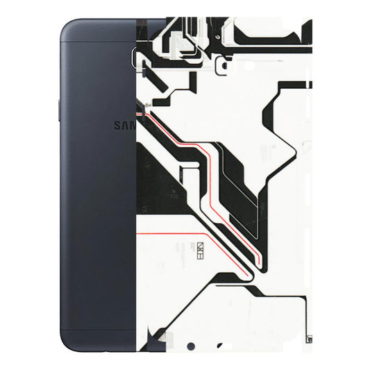 Samsung M/F/Note/Flip and C Phone Skins (All Models) - White Techy Logo - 3D Embossed Finish (L-312) Samsung Galaxy J7 Prime