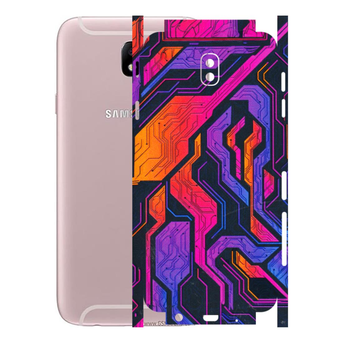 Samsung M/F/Note/Flip and C Phone Skins (All Models) - Tech Circuits Futuristic - 3D Embossed Finish (L-07) Samsung Galaxy J7 Pro