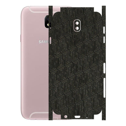 Samsung M/F/Note/Flip and C Phone Skins (All Models) - Black Abstract Pattern - 3D Embossed Finish (L-117) Samsung Galaxy J7 Pro