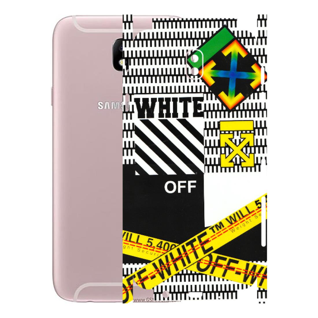 Samsung M/F/Note/Flip and C Phone Skins (All Models) - White Off Abstract - 3D Embossed Finish (L-172) Samsung Galaxy J7 Pro