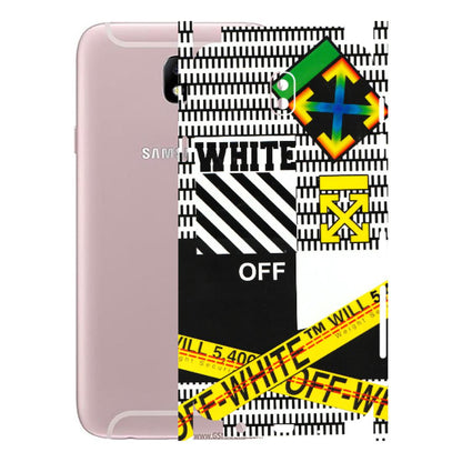 Samsung M/F/Note/Flip and C Phone Skins (All Models) - White Off Abstract - 3D Embossed Finish (L-172) Samsung Galaxy J7 Pro