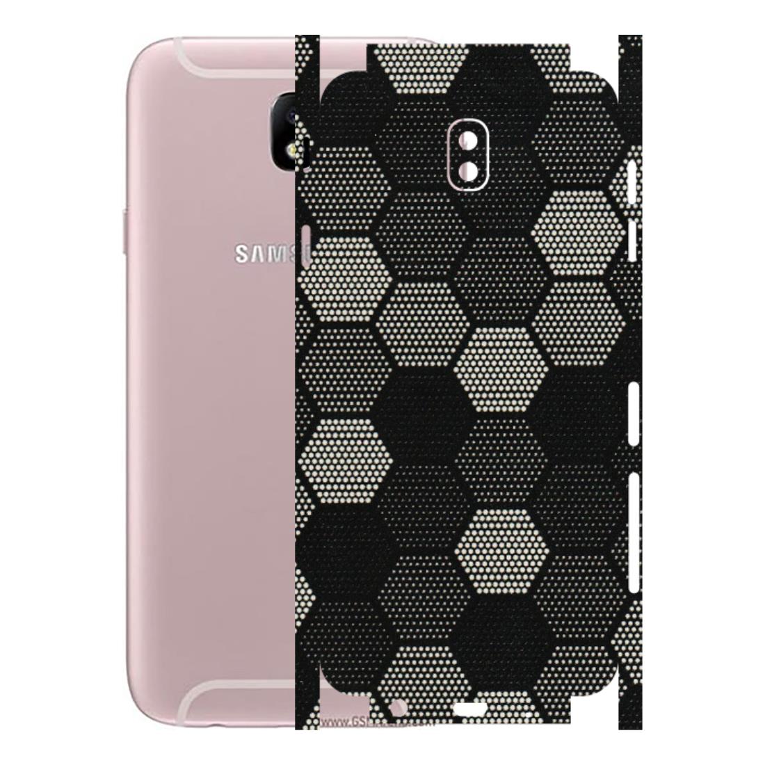 Samsung M/F/Note/Flip and C Phone Skins (All Models) - Black & White Dotted Honeycomb Texture - 3D Embossed Finish (L-202) Samsung Galaxy J7 Pro