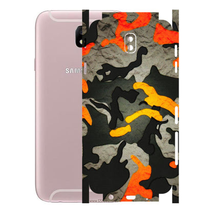 Samsung M/F/Note/Flip and C Phone Skins (All Models) - Orange Camouflage - 3D Embossed Finish (L-204) Samsung Galaxy J7 Pro