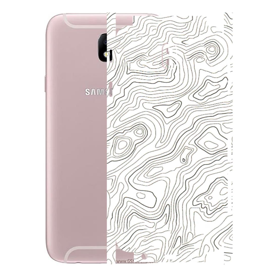 Samsung M/F/Note/Flip and C Phone Skins (All Models) - White Black Swirls - 3D Embossed Finish (L-219) Samsung Galaxy J7 Pro