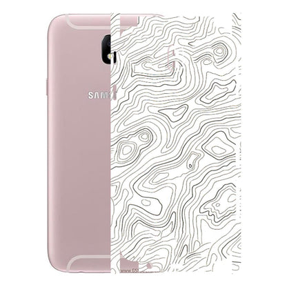 Samsung M/F/Note/Flip and C Phone Skins (All Models) - White Black Swirls - 3D Embossed Finish (L-219) Samsung Galaxy J7 Pro