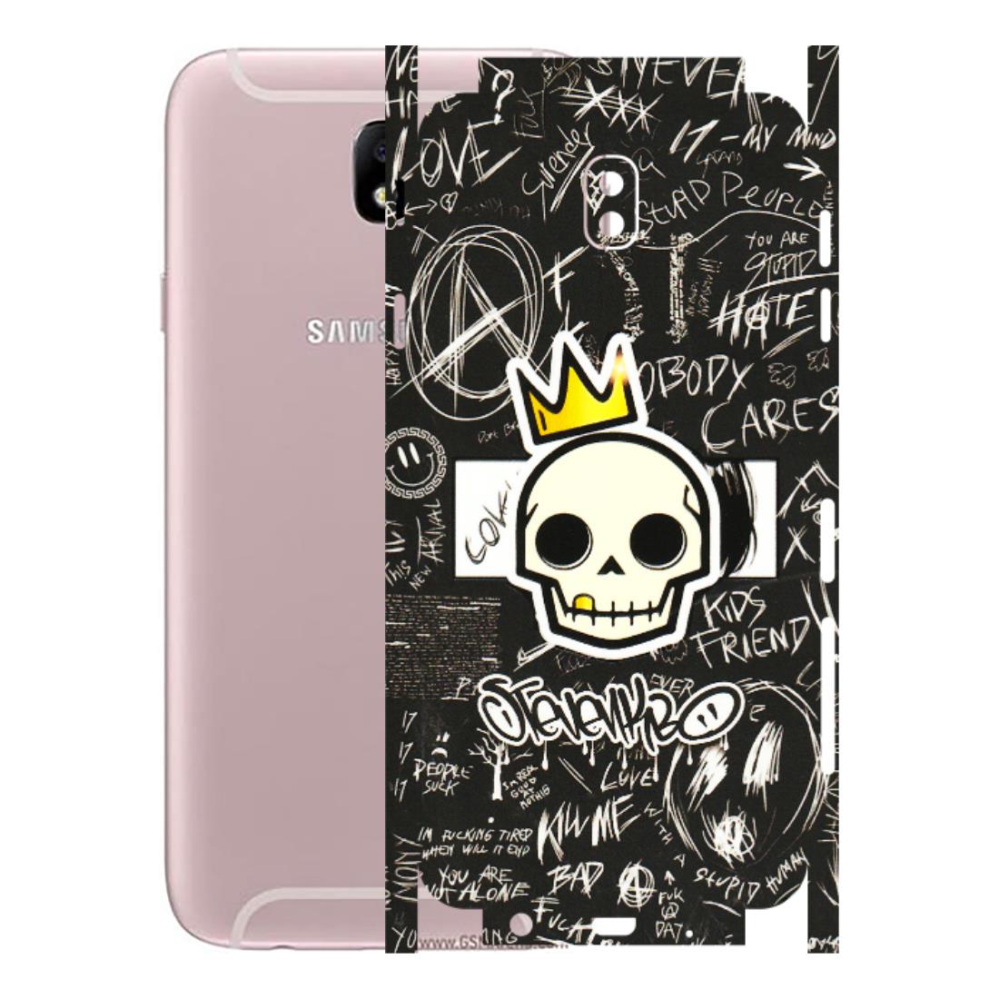 Samsung M/F/Note/Flip and C Phone Skins (All Models) - Funny Skull Black Chalk Grafitti - 3D Embossed Finish (L-22) Samsung Galaxy J7 Pro