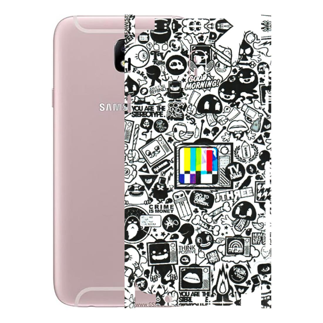Samsung M/F/Note/Flip and C Phone Skins (All Models) - Doodles Positive Art - 3D Embossed Finish (L-263) Samsung Galaxy J7 Pro