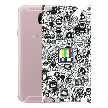 Samsung M/F/Note/Flip and C Phone Skins (All Models) - Doodles Positive Art - 3D Embossed Finish (L-263) Samsung Galaxy J7 Pro
