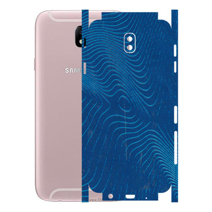 Samsung M/F/Note/Flip and C Phone Skins (All Models) - Abstract Blue Line Map - 3D Embossed Finish (L-272) Samsung Galaxy J7 Pro
