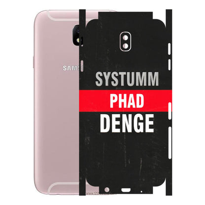 Samsung M/F/Note/Flip and C Phone Skins (All Models) - Systumm Phad Denge - 3D Embossed Finish (L-278) Samsung Galaxy J7 Pro