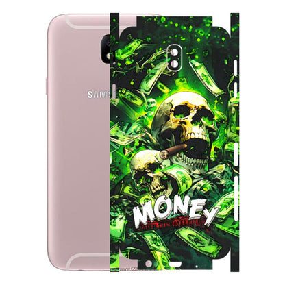 Samsung M/F/Note/Flip and C Phone Skins (All Models) - Skull Money - 3D Embossed Finish (L-303) Samsung Galaxy J7 Pro