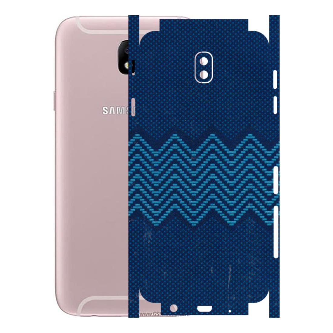 Samsung M/F/Note/Flip and C Phone Skins (All Models) - Blue Sober Waves - 3D Embossed Finish (L-306) Samsung Galaxy J7 Pro