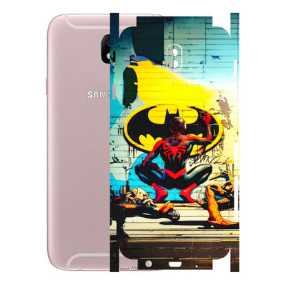 Samsung M/F/Note/Flip and C Phone Skins (All Models) - New Spiderman Bat Logo - 3D Embossed Finish (L-309) Samsung Galaxy J7 Pro