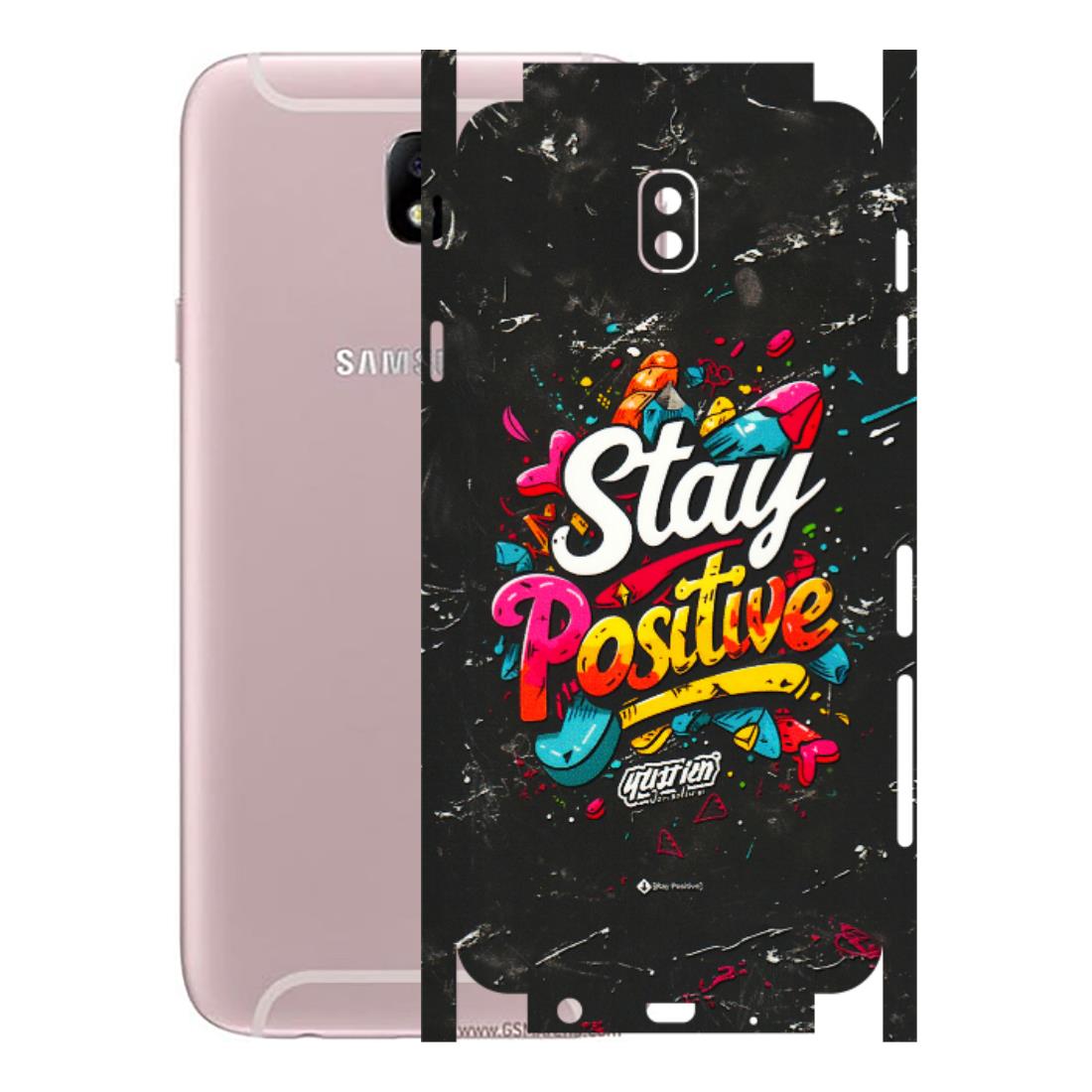 Samsung M/F/Note/Flip and C Phone Skins (All Models) - Stay Positive Black - 3D Embossed Finish (L-31) Samsung Galaxy J7 Pro