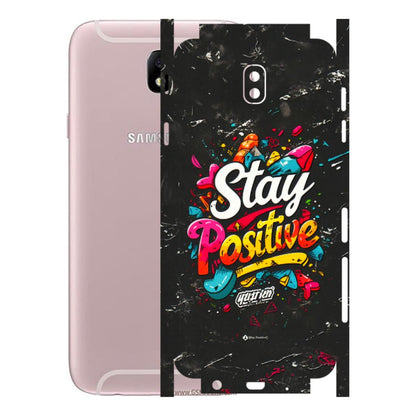 Samsung M/F/Note/Flip and C Phone Skins (All Models) - Stay Positive Black - 3D Embossed Finish (L-31) Samsung Galaxy J7 Pro