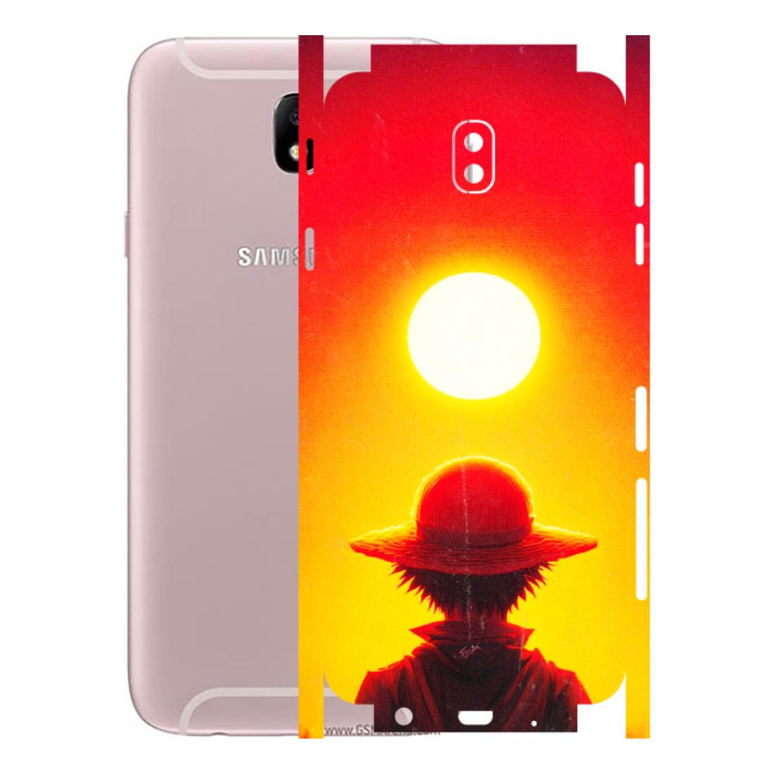Samsung M/F/Note/Flip and C Phone Skins (All Models) - Cool Sunset With Monkey D.Luffy Anime - 3D Embossed Finish (L-329) Samsung Galaxy J7 Pro