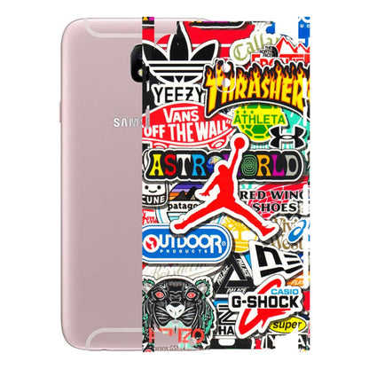 Samsung M/F/Note/Flip and C Phone Skins (All Models) - Multi Brands Sticker Graffiti - 3D Embossed Finish (L-37) Samsung Galaxy J7 Pro