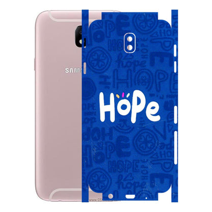 Samsung M/F/Note/Flip and C Phone Skins (All Models) - Hope Doodles Blue - 3D Embossed Finish (L-43) Samsung Galaxy J7 Pro