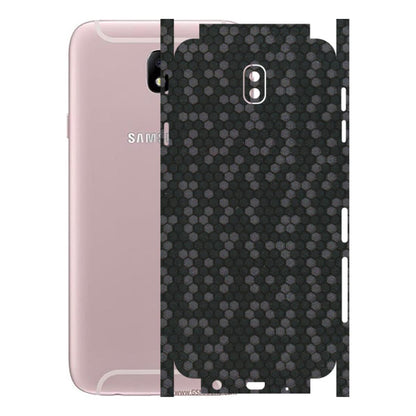 Samsung M/F/Note/Flip and C Phone Skins (All Models) - Black Grey Honeycomb Sober - 3D Embossed Finish (L-85) Samsung Galaxy J7 Pro