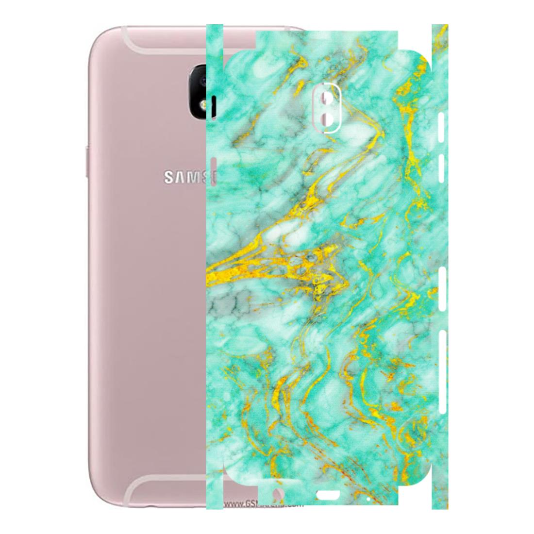 Samsung M/F/Note/Flip and C Phone Skins (All Models) - Green And Gold Marble Feel - Matte Finish (M-16) Samsung Galaxy J7 Pro