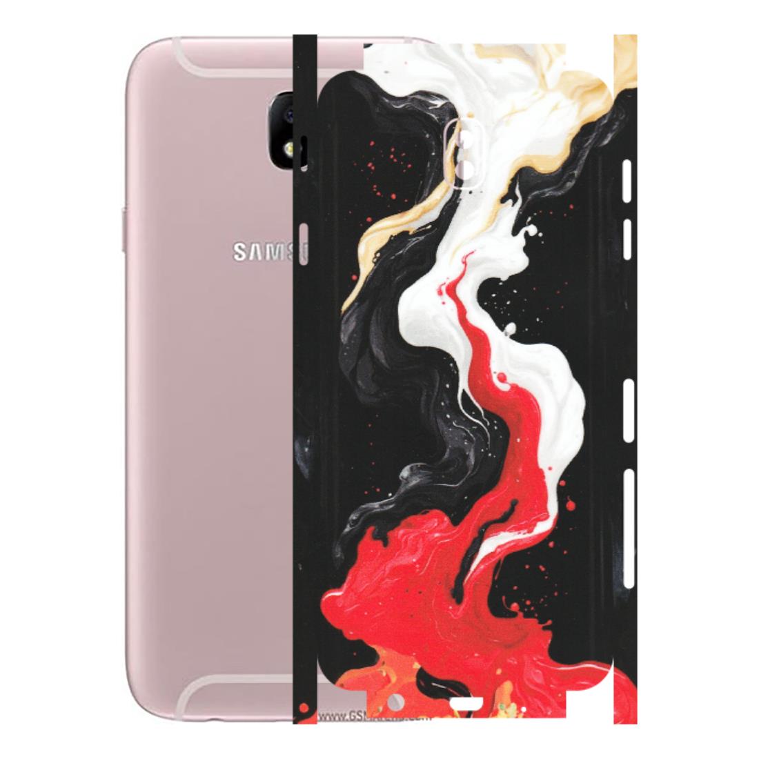 Samsung M/F/Note/Flip and C Phone Skins (All Models) - Black Red White Paint Splash Fusion - Matte Finish (M-56) Samsung Galaxy J7 Pro