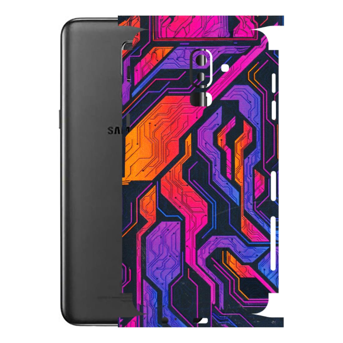 Samsung M/F/Note/Flip and C Phone Skins (All Models) - Tech Circuits Futuristic - 3D Embossed Finish (L-07) Samsung Galaxy J8 2018