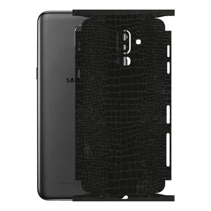 Samsung M/F/Note/Flip and C Phone Skins (All Models) - Snake Leather Black - 3D Embossed Finish (L-107) Samsung Galaxy J8 2018