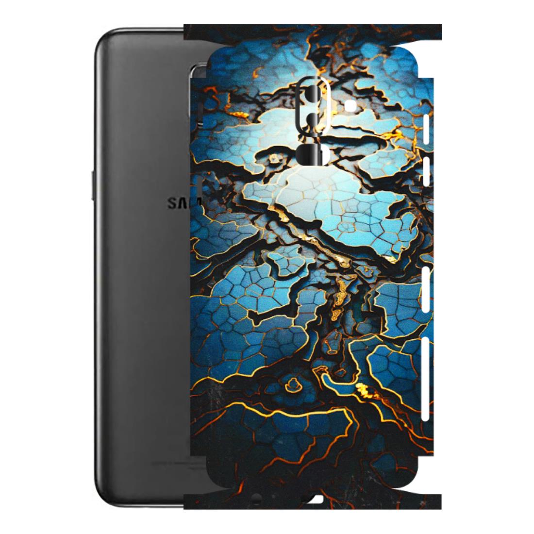 Samsung M/F/Note/Flip and C Phone Skins (All Models) - Blue Gold Abstract - 3D Embossed Finish (L-11) Samsung Galaxy J8 2018