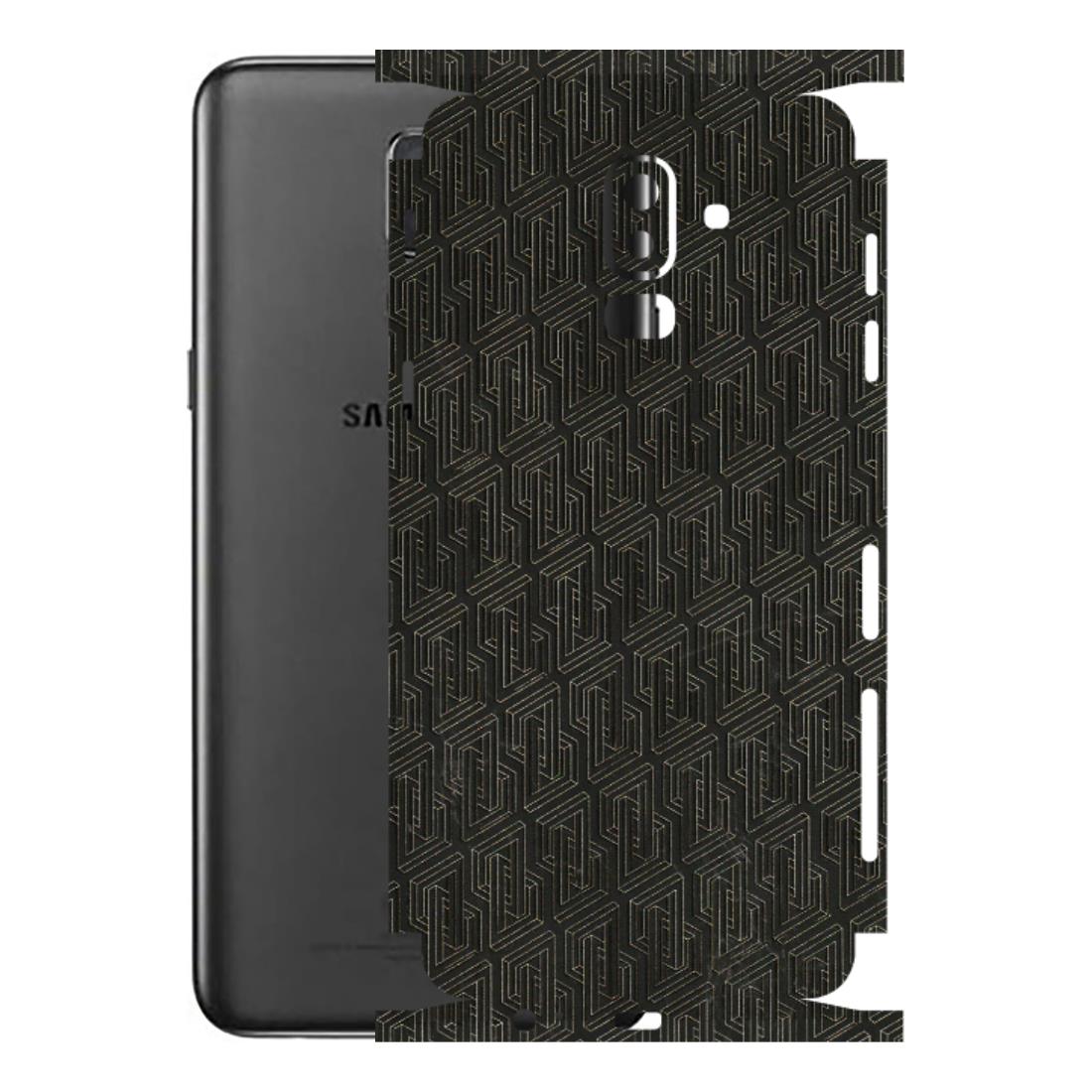 Samsung M/F/Note/Flip and C Phone Skins (All Models) - Black Abstract Pattern - 3D Embossed Finish (L-117) Samsung Galaxy J8 2018