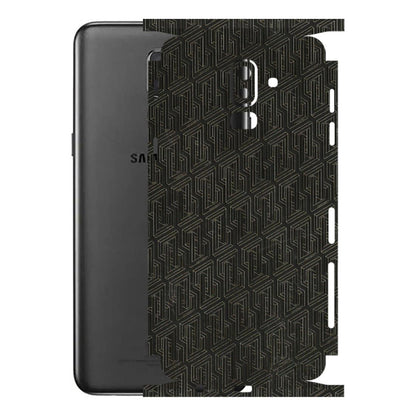 Samsung M/F/Note/Flip and C Phone Skins (All Models) - Black Abstract Pattern - 3D Embossed Finish (L-117) Samsung Galaxy J8 2018