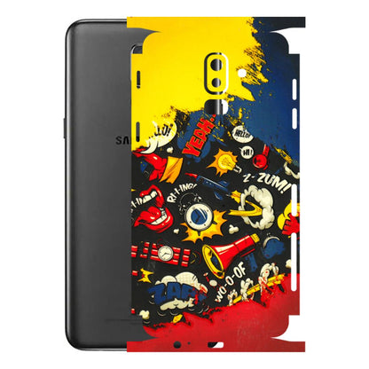Samsung M/F/Note/Flip and C Phone Skins (All Models) - Pacific Doodle Art - 3D Embossed Finish (L-120) Samsung Galaxy J8 2018