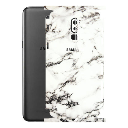 Samsung M/F/Note/Flip and C Phone Skins (All Models) - Black and White Marble Texture - 3D Embossed Finish (L-124) Samsung Galaxy J8 2018