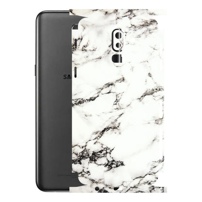 Samsung M/F/Note/Flip and C Phone Skins (All Models) - Black and White Marble Texture - 3D Embossed Finish (L-124) Samsung Galaxy J8 2018