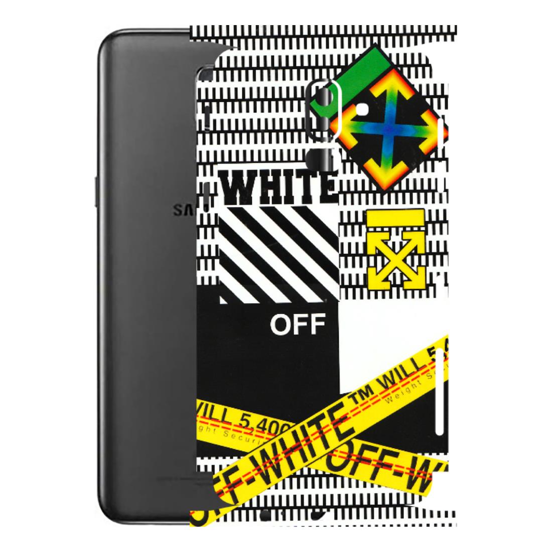 Samsung M/F/Note/Flip and C Phone Skins (All Models) - White Off Abstract - 3D Embossed Finish (L-172) Samsung Galaxy J8 2018