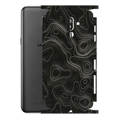 Samsung M/F/Note/Flip and C Phone Skins (All Models) - Black Swirl - 3D Embossed Finish (L-196) Samsung Galaxy J8 2018