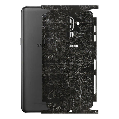Samsung M/F/Note/Flip and C Phone Skins (All Models) - Black map Texture - 3D Embossed Finish (L-201) Samsung Galaxy J8 2018