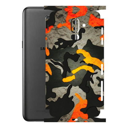 Samsung M/F/Note/Flip and C Phone Skins (All Models) - Orange Camouflage - 3D Embossed Finish (L-204) Samsung Galaxy J8 2018