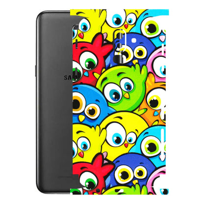 Samsung M/F/Note/Flip and C Phone Skins (All Models) - Cute Fluffy Birds - 3D Embossed Finish (L-213) Samsung Galaxy J8 2018