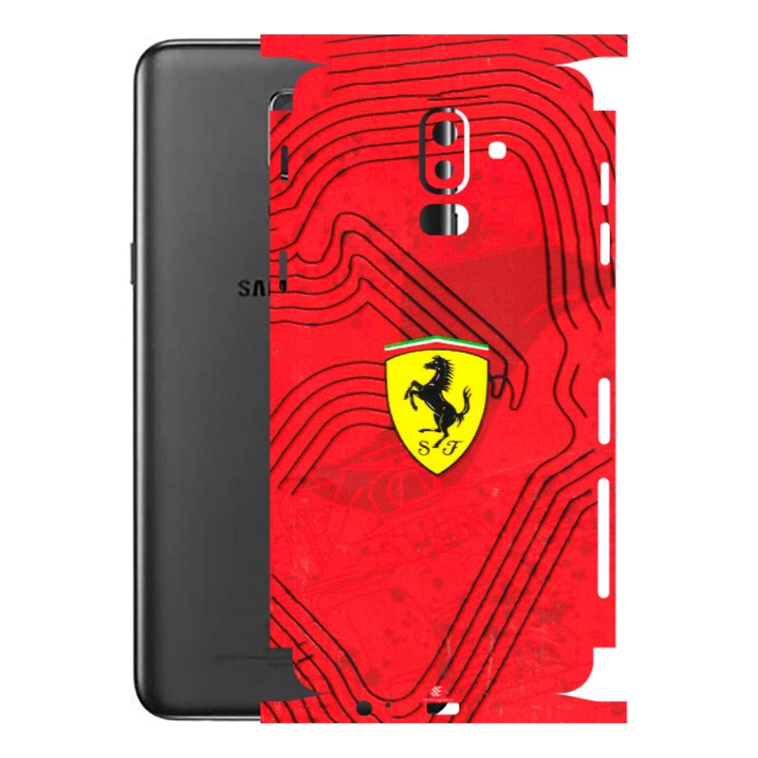 Samsung M/F/Note/Flip and C Phone Skins (All Models) - Red Ferrari Logo Stylish - 3D Embossed Finish (L-238) Samsung Galaxy J8 2018