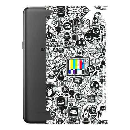 Samsung M/F/Note/Flip and C Phone Skins (All Models) - Doodles Positive Art - 3D Embossed Finish (L-263) Samsung Galaxy J8 2018