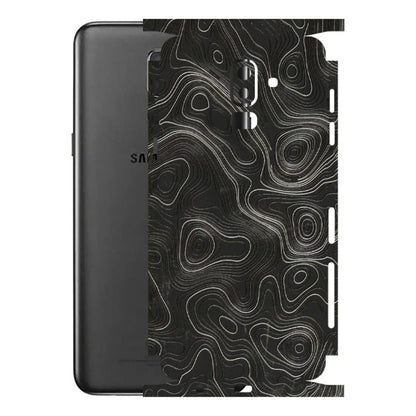 Samsung M/F/Note/Flip and C Phone Skins (All Models) - Abstract White Line Map - 3D Embossed Finish (L-269) Samsung Galaxy J8 2018