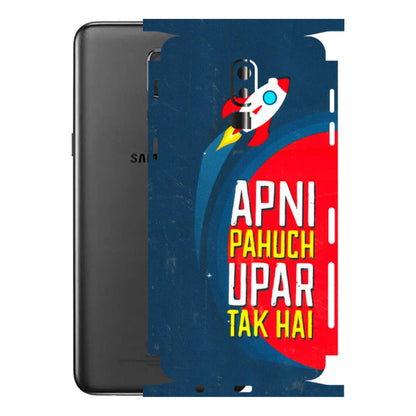 Samsung M/F/Note/Flip and C Phone Skins (All Models) - Apni Pahuch Upar Tak Hai - 3D Embossed Finish (L-276) Samsung Galaxy J8 2018