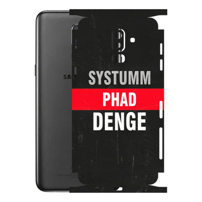 Samsung M/F/Note/Flip and C Phone Skins (All Models) - Systumm Phad Denge - 3D Embossed Finish (L-278) Samsung Galaxy J8 2018