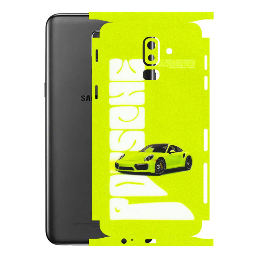 Samsung M/F/Note/Flip and C Phone Skins (All Models) - Lime Green Porche - 3D Embossed Finish (L-30) Samsung Galaxy J8 2018