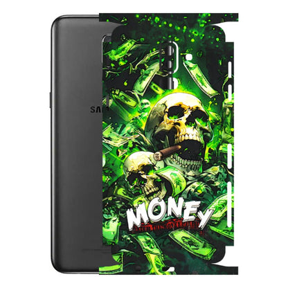 Samsung M/F/Note/Flip and C Phone Skins (All Models) - Skull Money - 3D Embossed Finish (L-303) Samsung Galaxy J8 2018