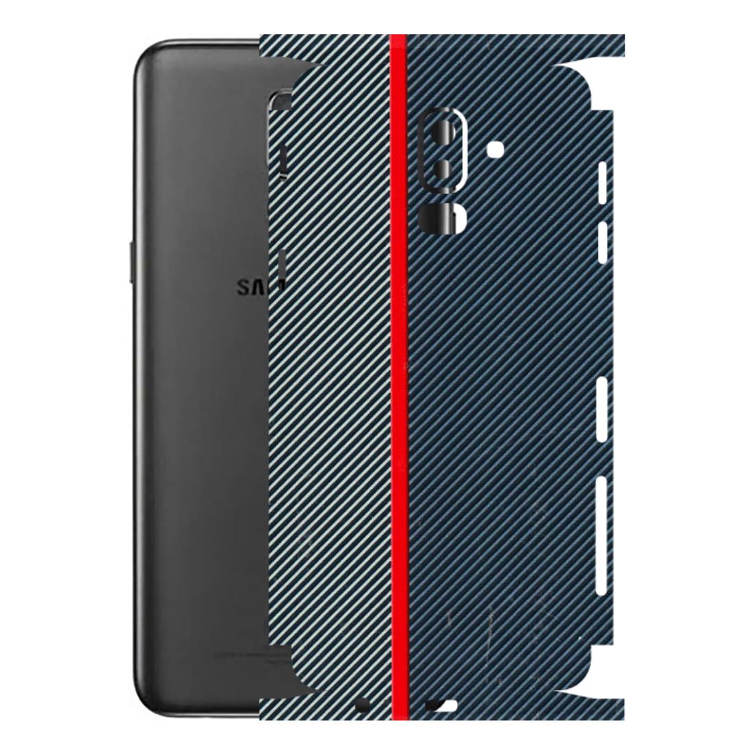 Samsung M/F/Note/Flip and C Phone Skins (All Models) - Blue Sober Lines - 3D Embossed Finish (L-305) Samsung Galaxy J8 2018